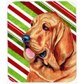Skilledpower Bloodhound Candy Cane Holiday Christmas Mouse Pad; Hot Pad Or Trivet SK240449